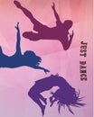 Dance poster with three silhouettes