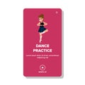 Dance Practice Making Schoolgirl Ballerina Vector