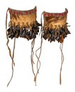 Dance rattle of the North American Indians made of rawhide, deerskin and deer hooves to attach to the legs