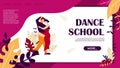 Dance School Banner with Couple Dancing Tango