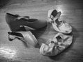 Tap shoes and ballet slippers Royalty Free Stock Photo