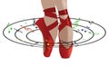 Dance shoes with musical notes