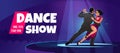 Dance show banner template with man and woman dancing and text for an invitation Royalty Free Stock Photo