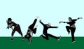 Rap dance`s sillhouette,Dance silhouettes vector