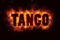 Dance tango text on fire flames explosion burning Royalty Free Stock Photo