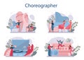 Dance teacher or choreographer in dance studio set. Dancing courses Royalty Free Stock Photo