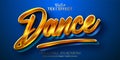 Dance text, shiny gold style editable text effect Royalty Free Stock Photo