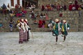 Pholay Molay masked dance , dance of the Noblemen and ladies , Bhutan Royalty Free Stock Photo