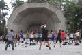 Dance therapy in public park in Caracas