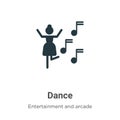 Dance vector icon on white background. Flat vector dance icon symbol sign from modern entertainment and arcade collection for