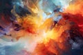 dance of vibrant flames and smoky swirls, creating an abstract symphony of heat and energy