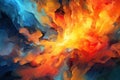 dance of vibrant flames and smoky swirls, creating an abstract symphony of heat and energy