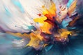 dance of vibrant particles and abstract shapes, floating in an ethereal and mesmerizing abstract composition