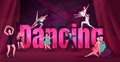 Dance word concepts flat color vector banner Royalty Free Stock Photo