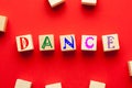 Dance word written on cubes Royalty Free Stock Photo