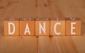 Dance written on wooden blocks. Royalty Free Stock Photo