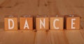 Dance written on wooden blocks. Royalty Free Stock Photo