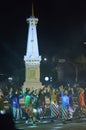 a dance at the yogyakarta city monument commemorating the city& x27;s birthday