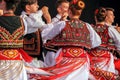 Dance of young Romanian dancers in traditional costume