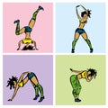 Dancehall girls, hand drawn Royalty Free Stock Photo