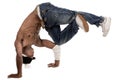 Dancer balancing his knees with his elbows Royalty Free Stock Photo