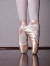 Dancer in ballet pointe shoes