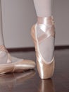 Dancer in ballet pointe shoes