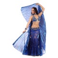 The dancer of belly dance in costume with wings Royalty Free Stock Photo