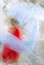 Dancer and blue fabric, blurred in long exposure. Royalty Free Stock Photo