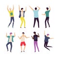 Dancer Boy Set, Male Moving, Bachelor Party Vector