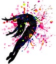Dancer in the bright splatters. Royalty Free Stock Photo