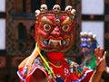 A dancer with colorful mask