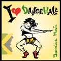 Dancer dancehall style, hand drawing