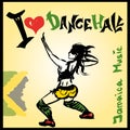 Dancer dancehall style, hand drawing