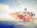 Dancer on a dock with a beautiful tutu Royalty Free Stock Photo