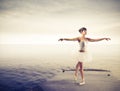 Dancer on a dock Royalty Free Stock Photo