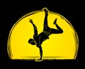 Dancer, Hip hop, Street Dance, B Boy, Dance action graphic vector Royalty Free Stock Photo