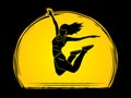 Dancer, Hip hop, Street Dance, B Boy, Dance action graphic vector Royalty Free Stock Photo