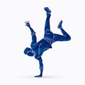Dancer, Hip hop, Street Dance, B Boy, Dance action graphic vector Royalty Free Stock Photo