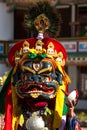 The dancer in mask performing religious Cham dance in Ladakh, In