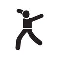 Dancer motion icon vector sign and symbol isolated on white background, Dancer motion logo concept