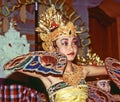 Dancer is performing an indonesian dance potpurri for tourists