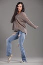 Dancer in ripped jeans Royalty Free Stock Photo