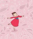 Dancer on romantic flower background Royalty Free Stock Photo