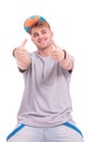 Dancer showing thumbs up Royalty Free Stock Photo