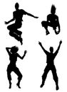 Dancer silhouettes Royalty Free Stock Photo