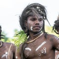 Dancer Solomon Island, Roderick Bay, Tulagi, Island in South Pacific Ocean, vintage style photo of handsome young man