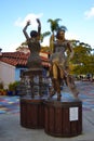 Dancer standing on the drums statues in Sandiego, California, USA