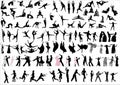 Danceres and sportsmen silhouettes