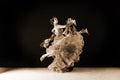 Dancers in ballroom against black background Royalty Free Stock Photo